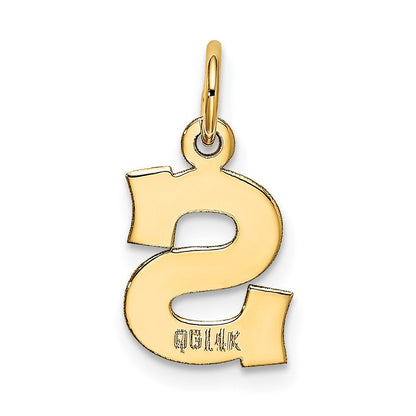 14K Gelbgold 14K Klein Block Buchstabe S Initiale Charm