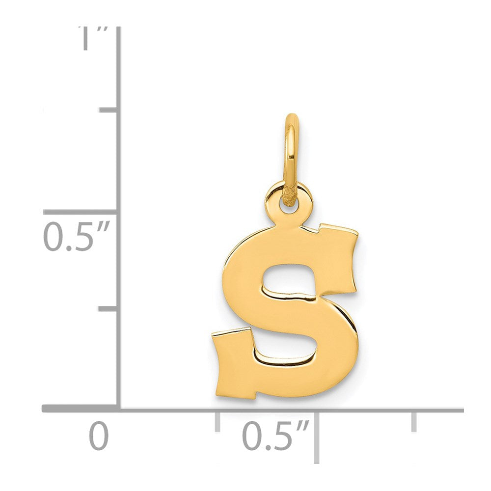 14K Gelbgold 14K Klein Block Buchstabe S Initiale Charm