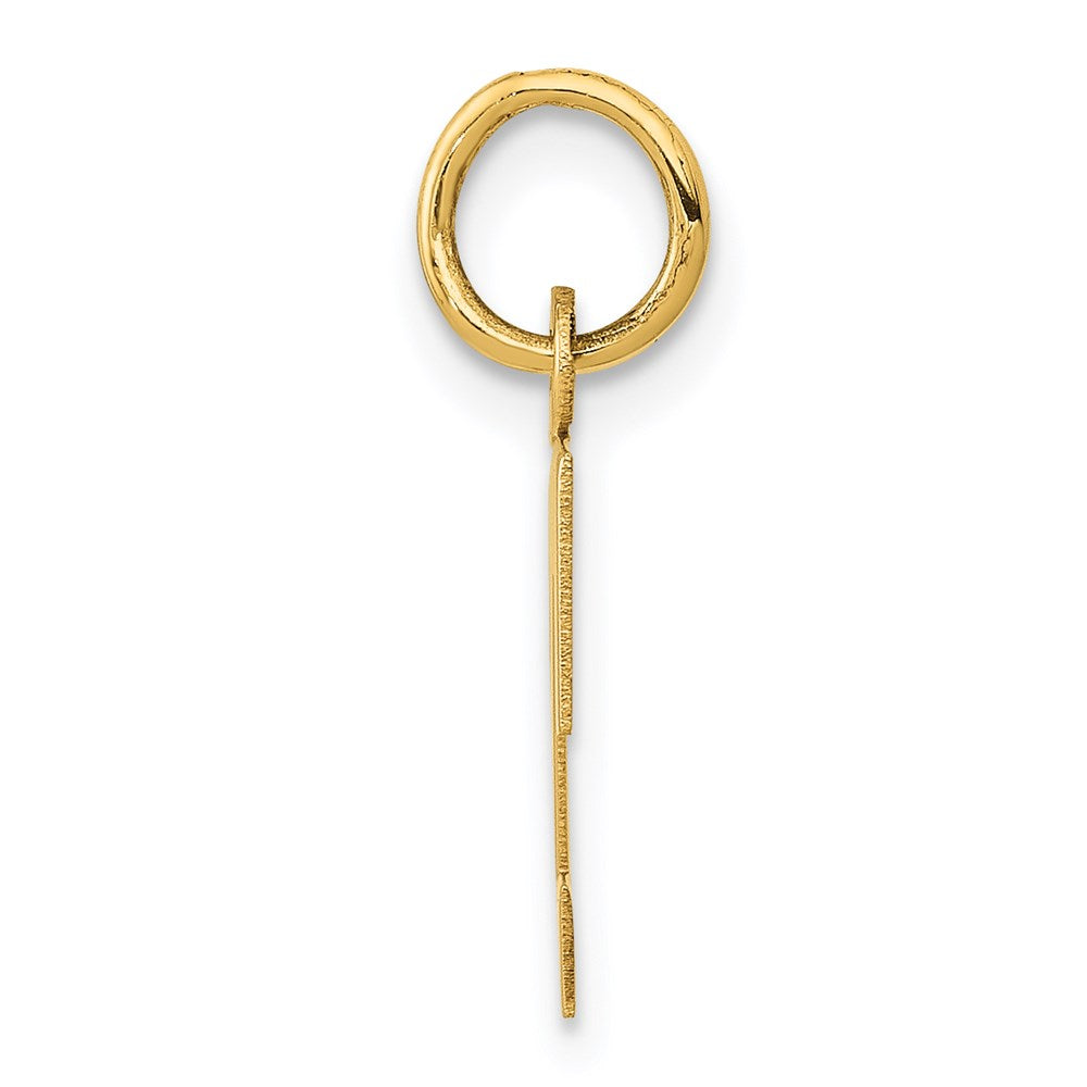 14K Gelbgold 14K Klein Block Buchstabe T Initiale Charm