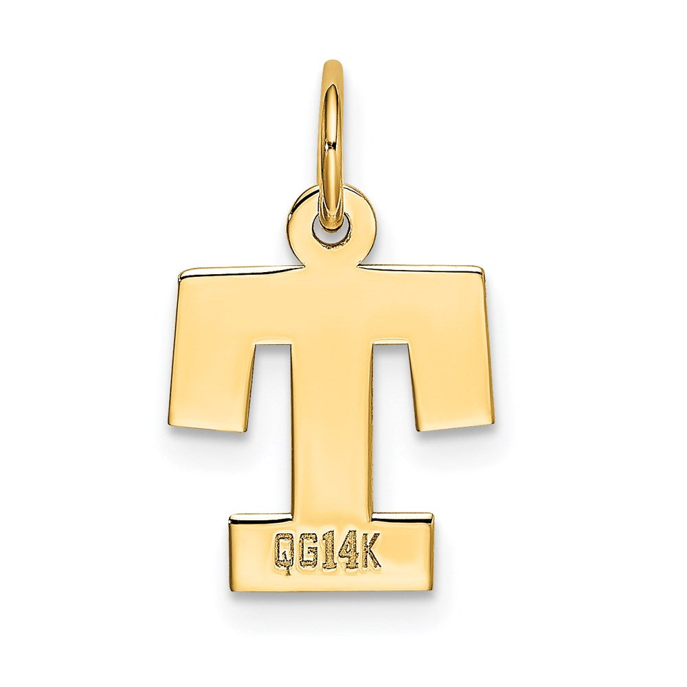 14K Gelbgold 14K Klein Block Buchstabe T Initiale Charm