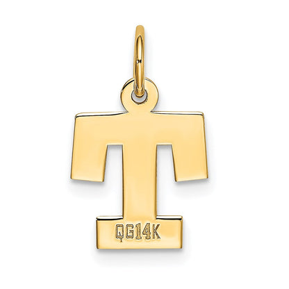 14K Gelbgold 14K Klein Block Buchstabe T Initiale Charm