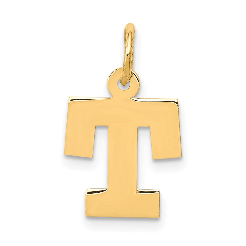14K Gelbgold 14K Klein Block Buchstabe T Initiale Charm