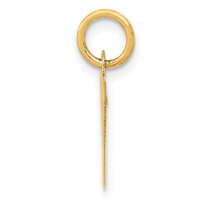 14K Gelbgold 14K Klein Block Buchstabe V Initiale Charm