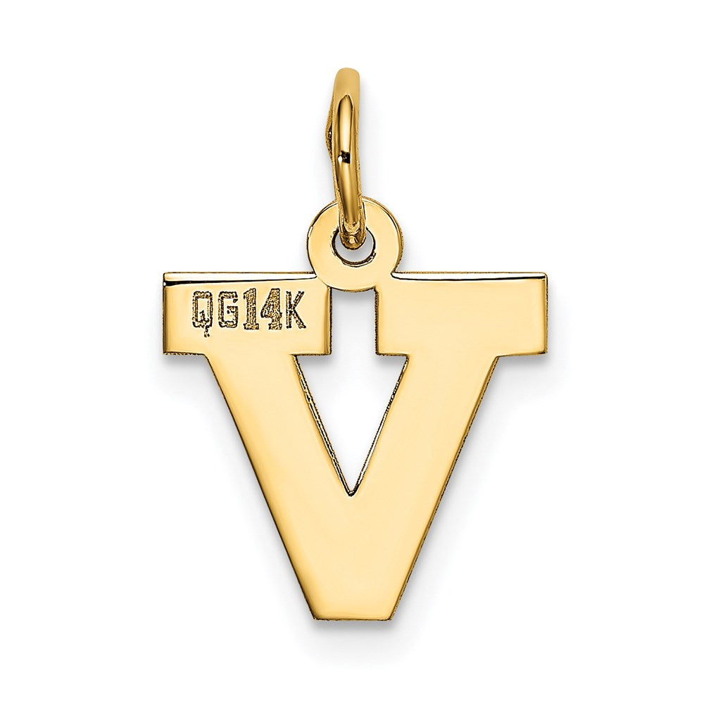 14K Gelbgold 14K Klein Block Buchstabe V Initiale Charm