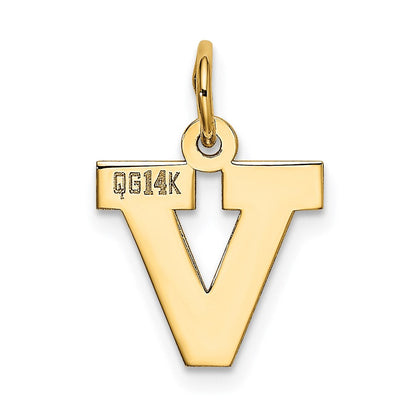 14K Gelbgold 14K Klein Block Buchstabe V Initiale Charm