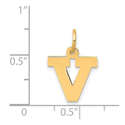 14K Gelbgold 14K Klein Block Buchstabe V Initiale Charm
