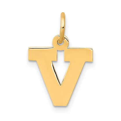 14K Gelbgold 14K Klein Block Buchstabe V Initiale Charm