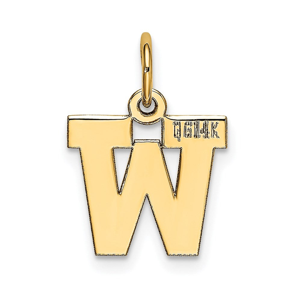 14K Gelbgold 14K Klein Block Buchstabe W Initiale Charm
