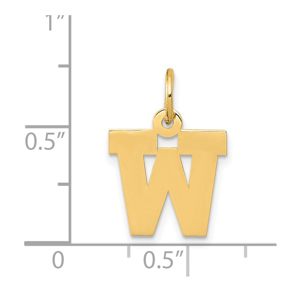 14K Gelbgold 14K Klein Block Buchstabe W Initiale Charm