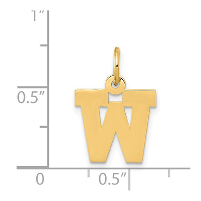 14K Gelbgold 14K Klein Block Buchstabe W Initiale Charm