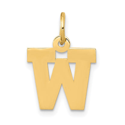 14K Gelbgold 14K Klein Block Buchstabe W Initiale Charm