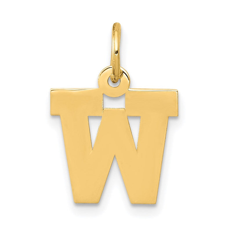 14K Gelbgold 14K Klein Block Buchstabe W Initiale Charm