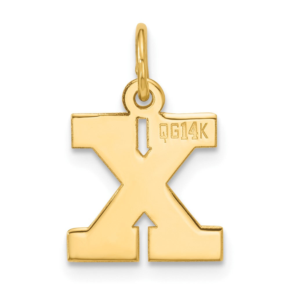 14K Gelbgold Klein Block Initiale X Charm