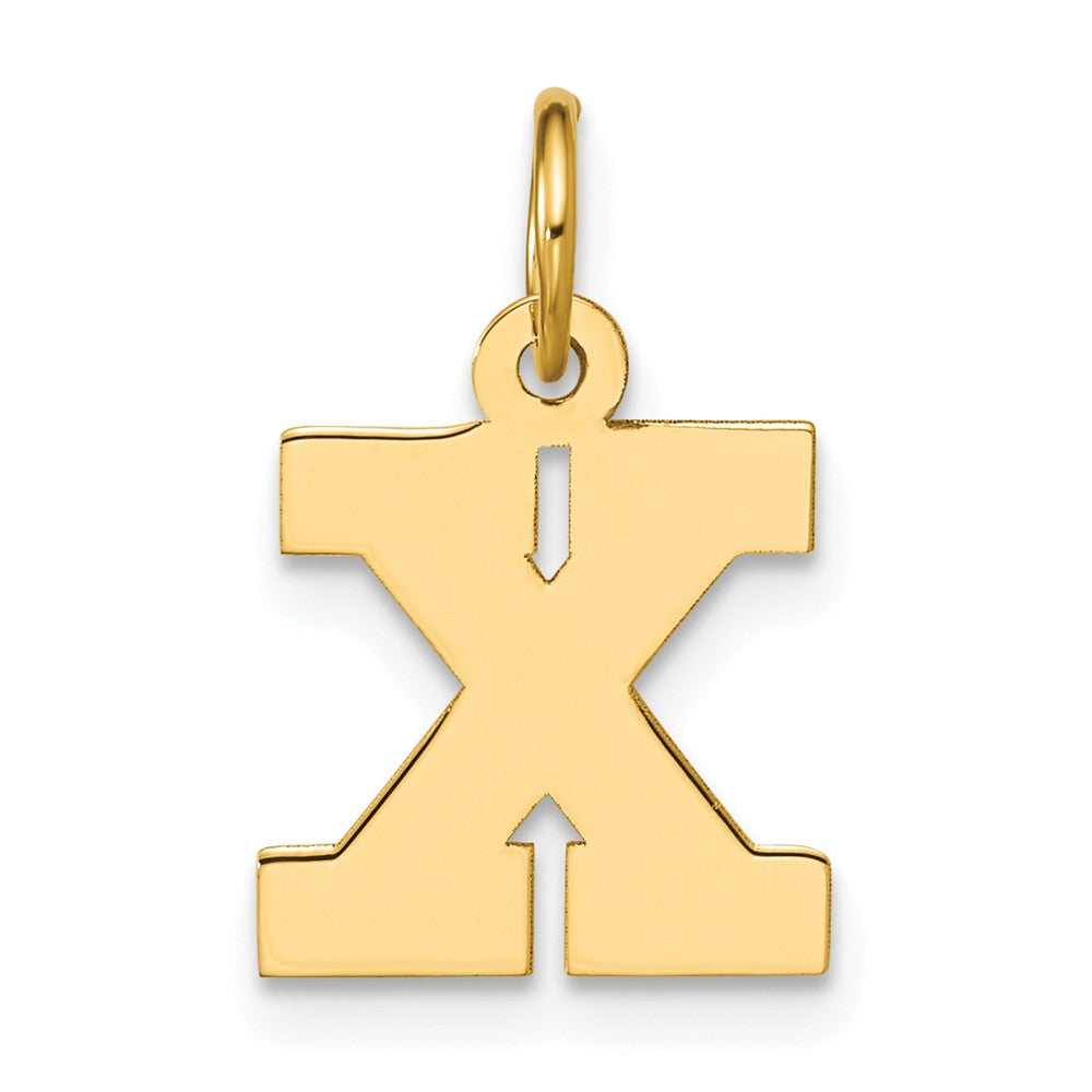 14K Gelbgold Klein Block Initiale X Charm