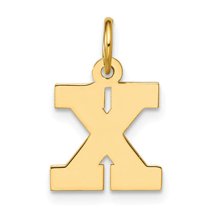 14K Gelbgold Klein Block Initiale X Charm