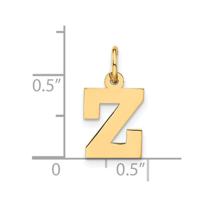 14K Gelbgold Klein Block Initiale Z Charm