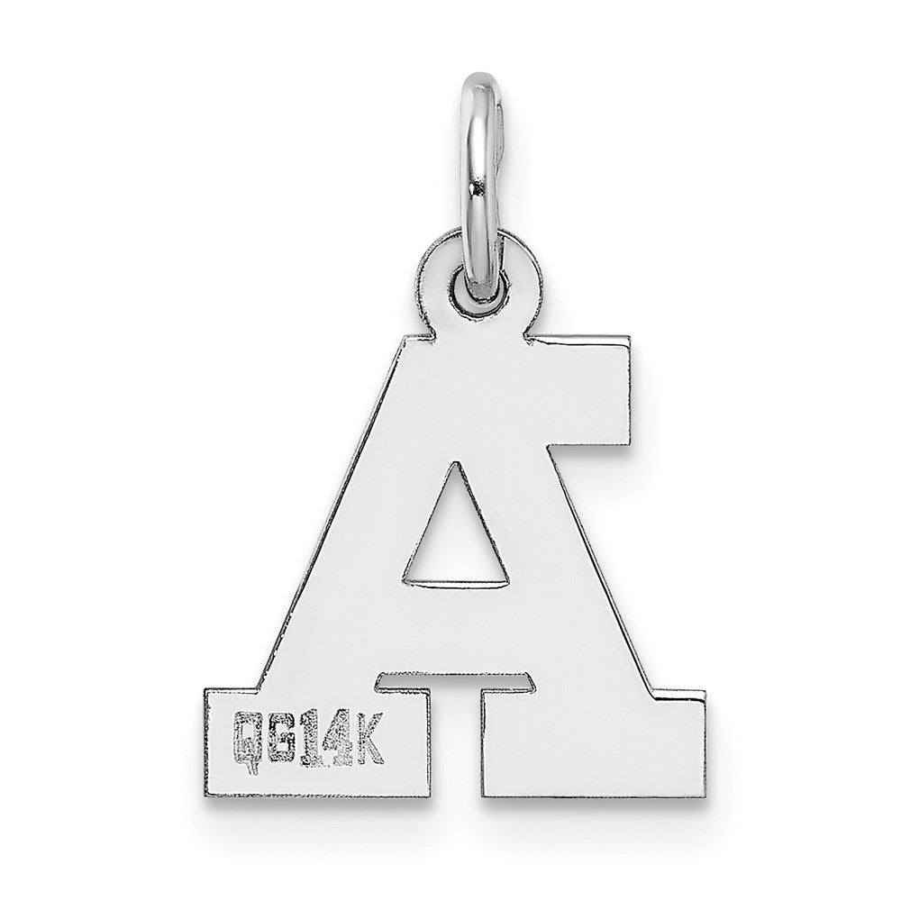 14K Weißgold 14kw Klein Block Buchstabe A Initiale Charm