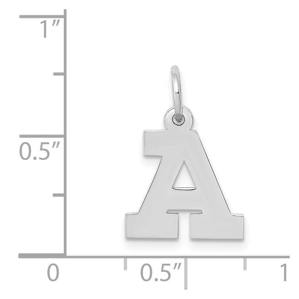 14K Weißgold 14kw Klein Block Buchstabe A Initiale Charm