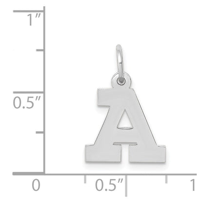 14K Weißgold 14kw Klein Block Buchstabe A Initiale Charm
