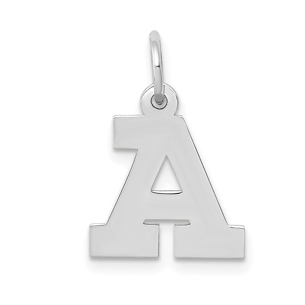 14K Weißgold 14kw Klein Block Buchstabe A Initiale Charm