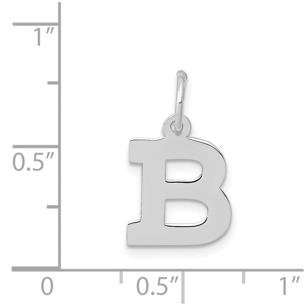 14K Weißgold 14kw Klein Block Buchstabe B Initiale Charm