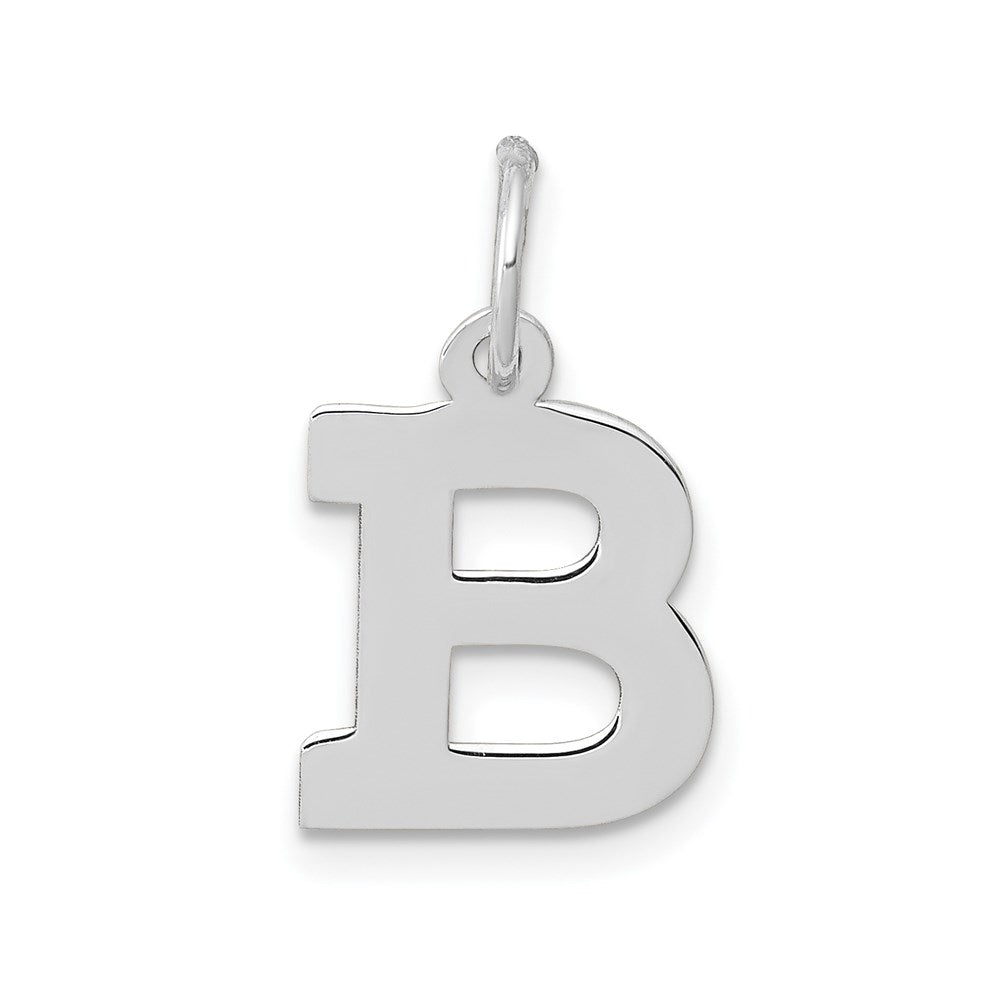 14K Weißgold 14kw Klein Block Buchstabe B Initiale Charm