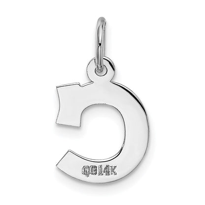 14K Weißgold 14kw Klein Block Buchstabe C Initiale Charm