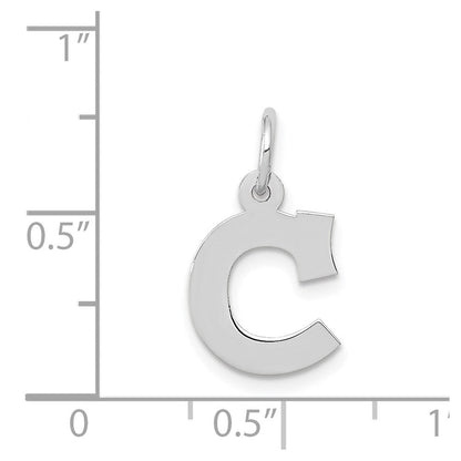14K Weißgold 14kw Klein Block Buchstabe C Initiale Charm
