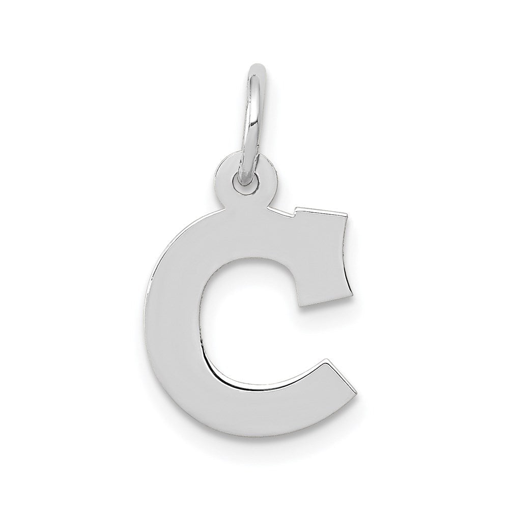 14K Weißgold 14kw Klein Block Buchstabe C Initiale Charm