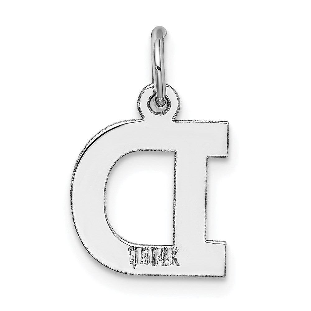 14K Weißgold 14kw Klein Block Buchstabe D Initiale Charm
