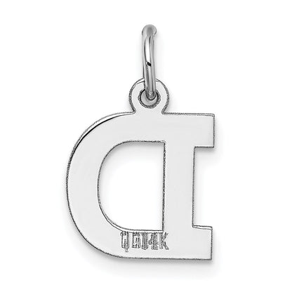 14K Weißgold 14kw Klein Block Buchstabe D Initiale Charm