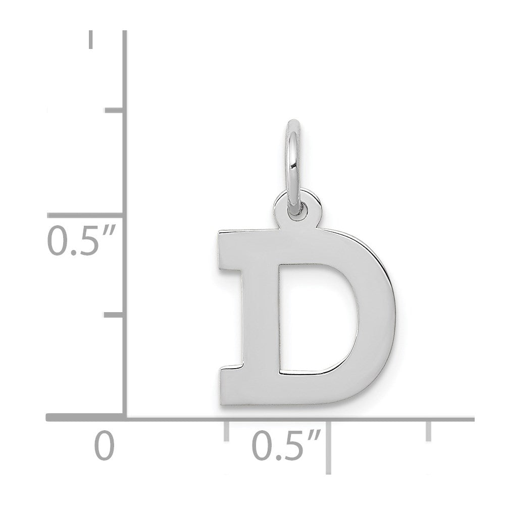 14K Weißgold 14kw Klein Block Buchstabe D Initiale Charm