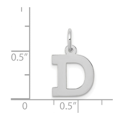 14K Weißgold 14kw Klein Block Buchstabe D Initiale Charm