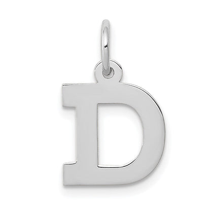 14K Weißgold 14kw Klein Block Buchstabe D Initiale Charm