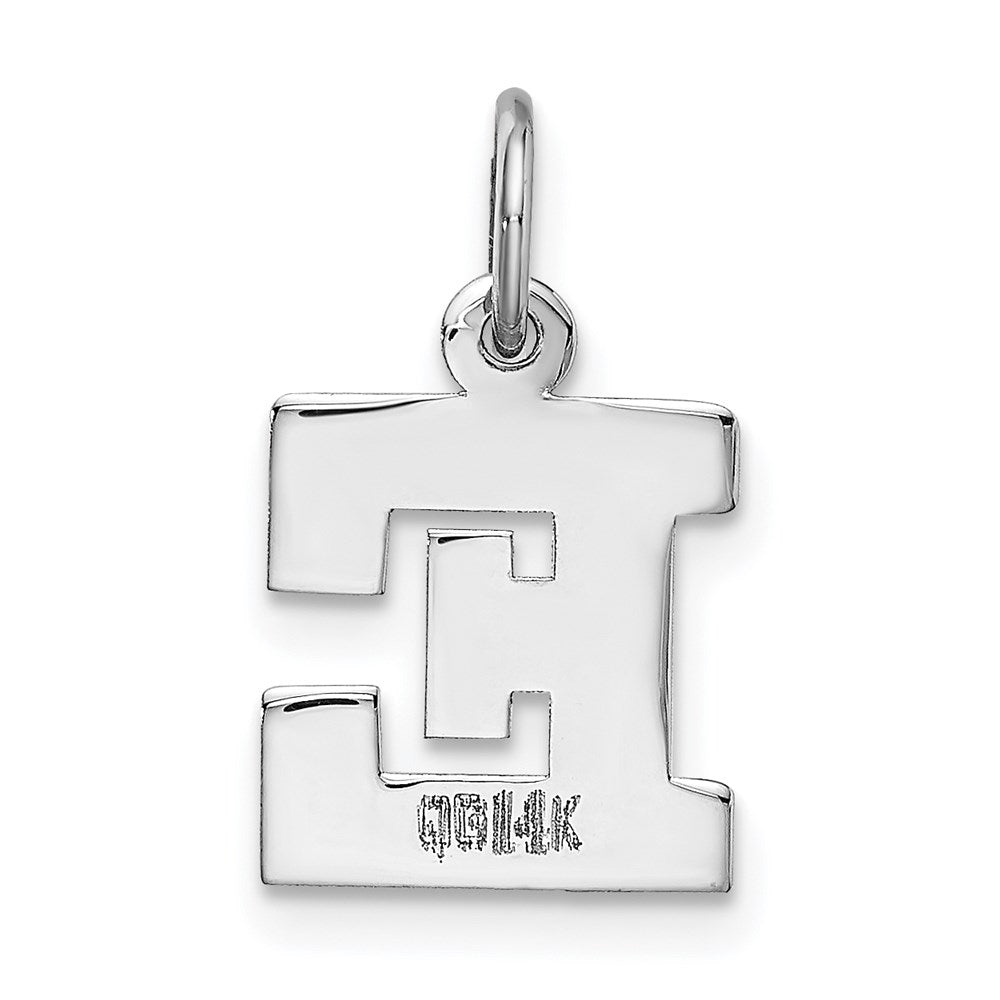 14K Weißgold 14kw Klein Block Buchstabe E Initiale Charm