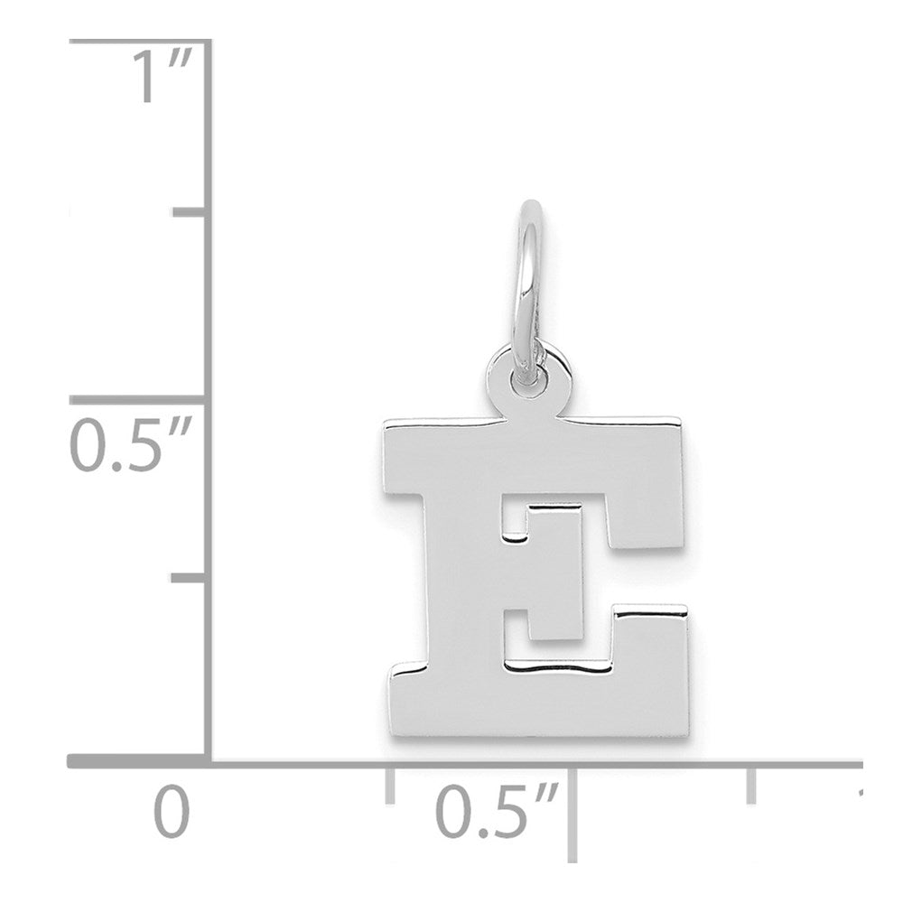 14K Weißgold 14kw Klein Block Buchstabe E Initiale Charm