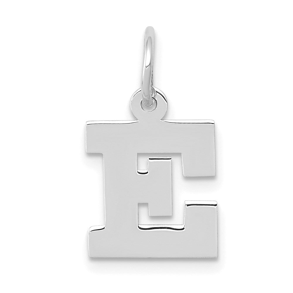 14K Weißgold 14kw Klein Block Buchstabe E Initiale Charm