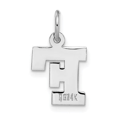 14K Weißgold 14kw Klein Block Buchstabe F Initiale Charm