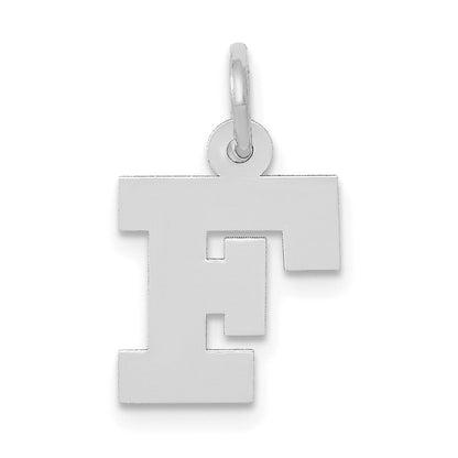 14K Weißgold 14kw Klein Block Buchstabe F Initiale Charm