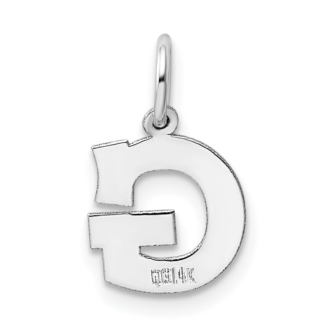 14K Weißgold 14kw Klein Block Buchstabe G Initiale Charm