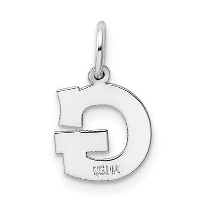 14K Weißgold 14kw Klein Block Buchstabe G Initiale Charm