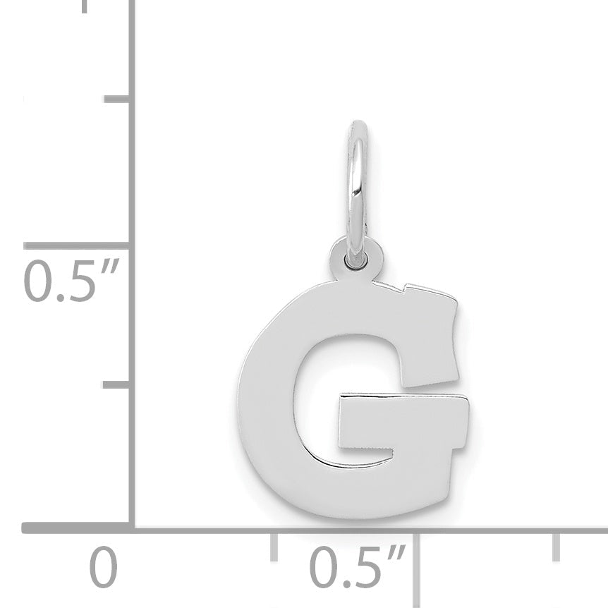 14K Weißgold 14kw Klein Block Buchstabe G Initiale Charm