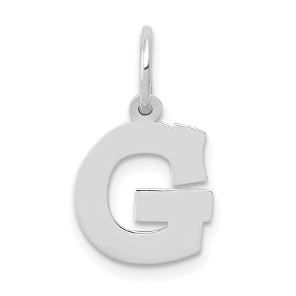 14K Weißgold 14kw Klein Block Buchstabe G Initiale Charm