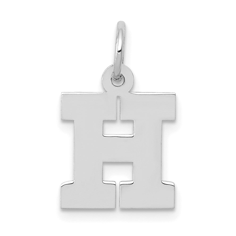 14K Weißgold 14kw Klein Block Buchstabe H Initiale Charm