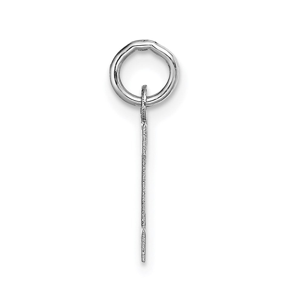 14K Weißgold 14kw Klein Block Buchstabe I Initiale Charm