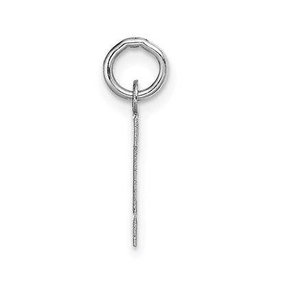 14K Weißgold 14kw Klein Block Buchstabe I Initiale Charm