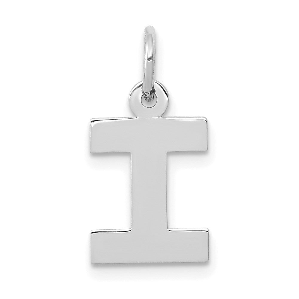 14K Weißgold 14kw Klein Block Buchstabe I Initiale Charm