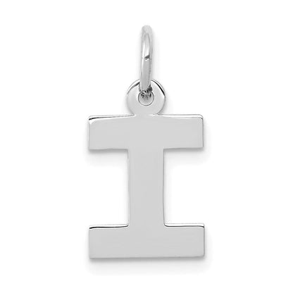 14K Weißgold 14kw Klein Block Buchstabe I Initiale Charm