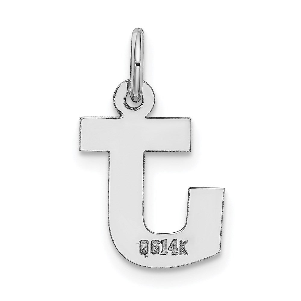 14K Weißgold 14kw Klein Block Buchstabe J Initiale Charm