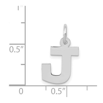 14K Weißgold 14kw Klein Block Buchstabe J Initiale Charm